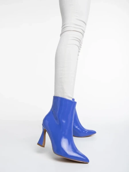 Botine dama mov din piele ecologica lacuita Deianira