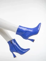 Botine dama mov din piele ecologica lacuita Deianira