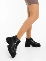 Ghete dama negre din piele ecologica Elinora