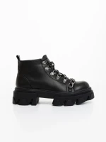 Ghete dama negre din piele ecologica Elinora