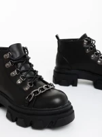 Ghete dama negre din piele ecologica Elinora