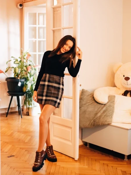 Ghete dama maro din piele ecologica Elinora