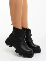 Ghete dama negre din piele ecologica Lunaria