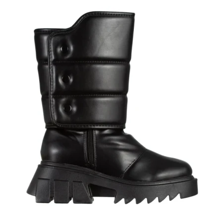 Cizme dama negre din piele ecologica Candra