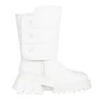 Cizme dama albe din piele ecologica Candra