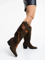 Cizme dama verzi din material textil Kally