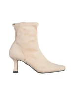 Botine dama bej din material textil Guliana