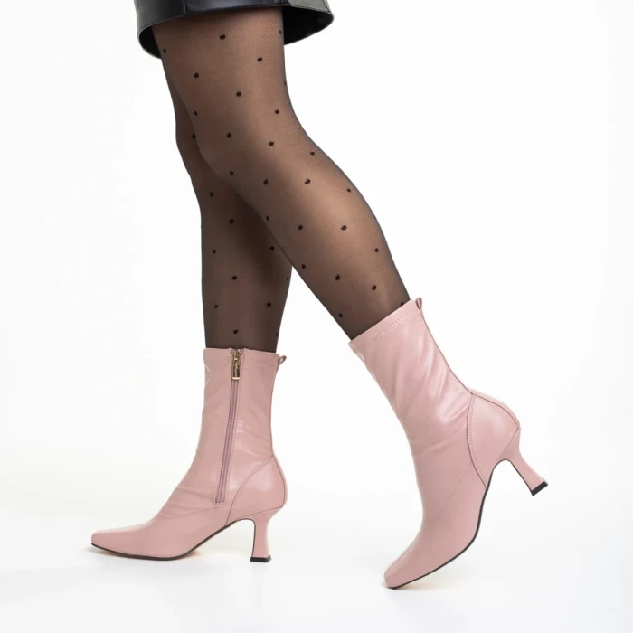 Botine dama roz din piele ecologica Journee