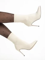 Botine dama bej din material textil Alaina