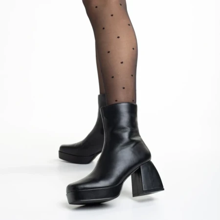 Botine dama negre din piele ecologica Emersyn