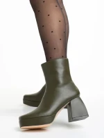 Botine dama verzi din piele ecologica Emersyn