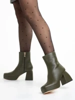 Botine dama verzi din piele ecologica Emersyn