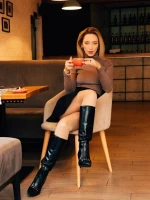 Cizme dama cu toc negre din piele ecologica Merida