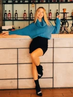 Botine dama cu toc negre din material textil Zemira