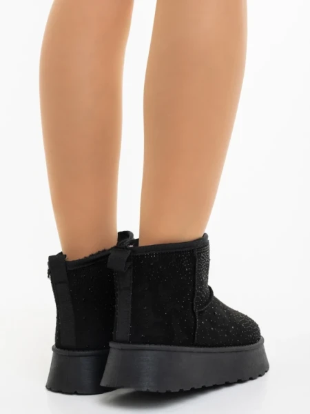 Cizme dama negre din material textil Amelina