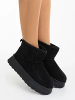 Cizme dama negre din material textil Amelina