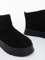 Cizme dama negre din material textil Amelina