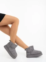Cizme dama gri din material textil Amelina