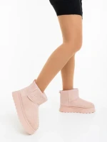 Cizme dama roz din material textil Amelina