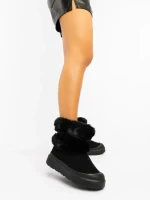 Cizme dama negre din material textil Razenda