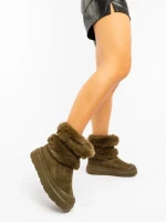 Cizme dama verzi  din material textil Razenda