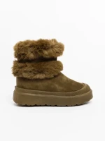 Cizme dama verzi  din material textil Razenda