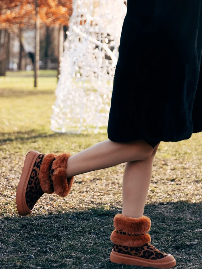 Cizme dama leopard din material textil Razenda