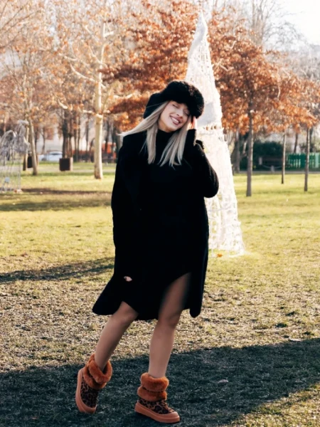 Cizme dama leopard din material textil Razenda