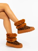 Cizme dama leopard din material textil Razenda