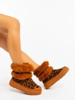 Cizme dama leopard din material textil Razenda