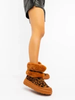 Cizme dama leopard din material textil Razenda