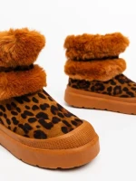 Cizme dama leopard din material textil Razenda