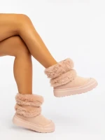 Cizme dama roz din material textil Razenda