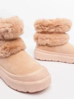 Cizme dama roz din material textil Razenda