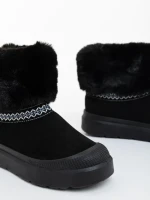 Cizme dama negre din material textil Nelina