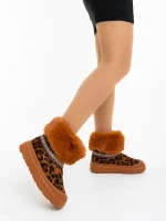 Cizme dama leopard din material textil Nelina