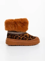 Cizme dama leopard din material textil Nelina