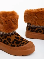 Cizme dama leopard din material textil Nelina