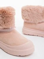 Cizme dama roz din material textil Nelina