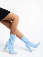 Cizme dama albastre din material textil Elyta