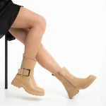 Cizme dama bej din piele ecologica Joana