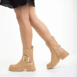 Cizme dama bej din piele ecologica Joana