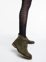 Ghete dama verzi din material textil Marieke