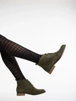 Ghete dama verzi din material textil Marieke