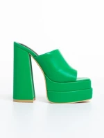 Papuci dama verzi din piele ecologica Davena