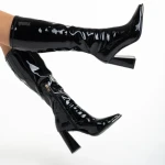 Cizme dama negre din piele ecologica lacuita Dafne