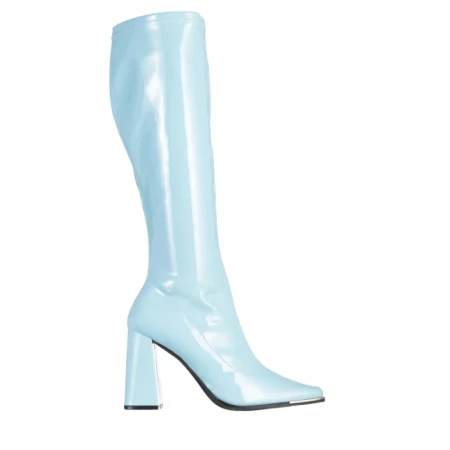 Cizme dama albastri din piele ecologica lacuita Dafne