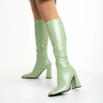 Cizme dama verzi din piele ecologica lacuita Dafne