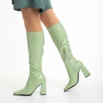 Cizme dama verzi din piele ecologica lacuita Dafne