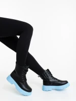 Ghete dama albastre din piele ecologica Tarali